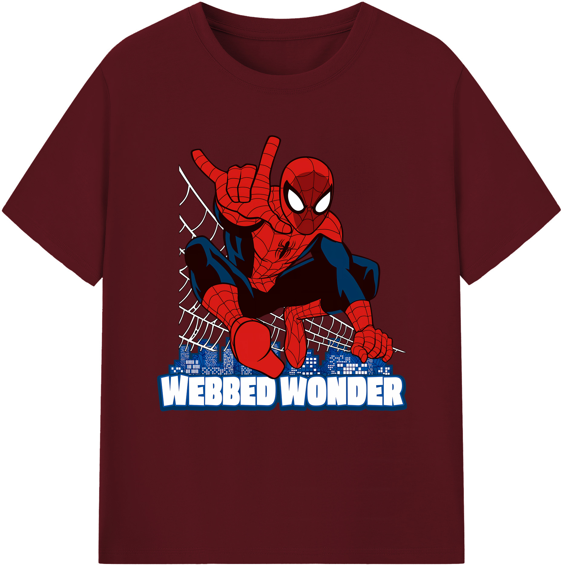 （画像用） Spider Man スパイダーマン 綿100％半袖Tシャツ（フロントプリント）